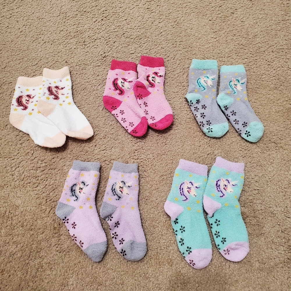 EBMORE Set of Little Girls Unicorn Fluffy Socks